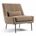 Fabric accent chair with removable cushion in brown 80 x 80 x 90cm