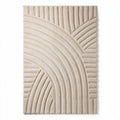 Textured area rug for living room 120 x 80 x 2cm cream color cotton blend