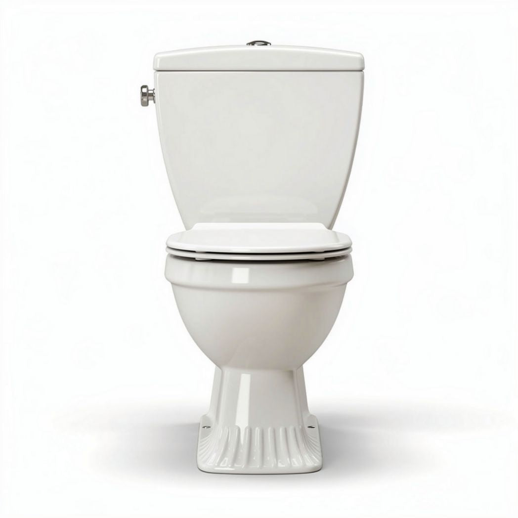 One-piece floor-mounted toilet with dual flush mechanism and white finish